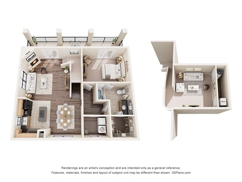 Floor plan for 1 bed, 1 bath, 1548 sqft